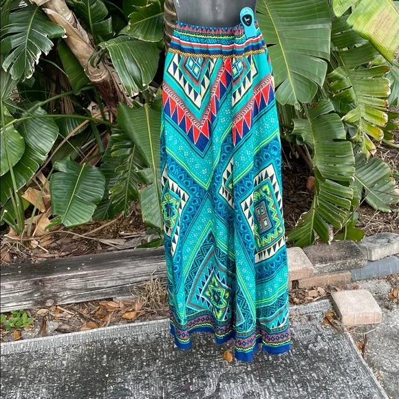 Flying Tomato Teal and Red Maxi Skirt - Picture 4 of 5
